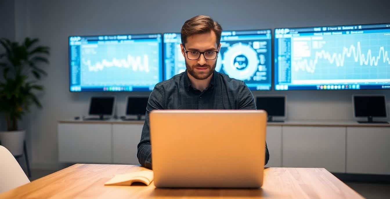 Image shwoing a man working on AI SEO Automation in Perth