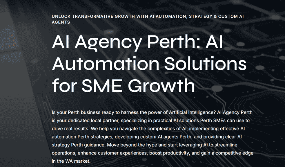 AI Agency Perth website ranking #1 on Google